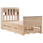 Seng Med Bokhylle Uten Madrass 75X190 Cm Heltre Furu