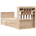 Seng Med Bokhylle Uten Madrass 75X190 Cm Heltre Furu