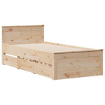 Seng Med Bokhylle Uten Madrass 75X190 Cm Heltre Furu