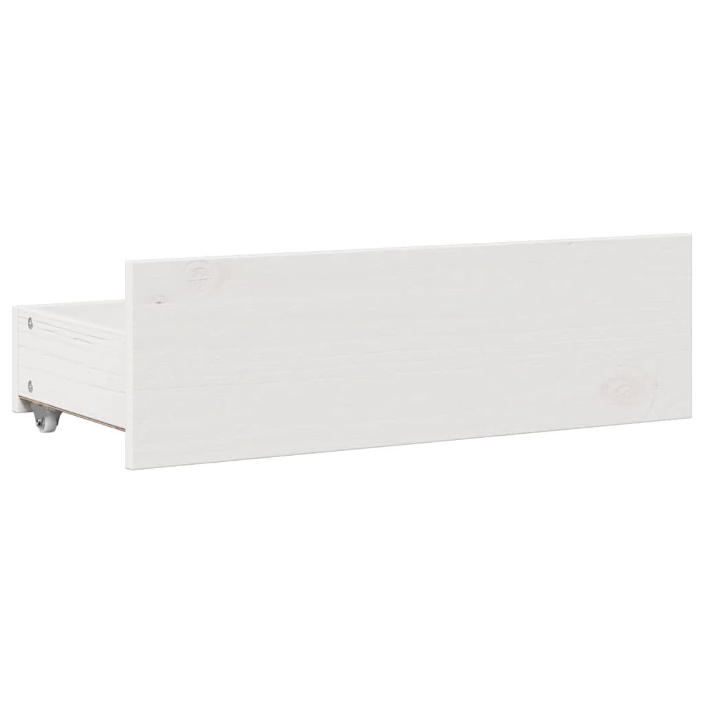 Seng Med Bokhylle Uten Madrass Hvit 140X200 Cm Heltre Furu