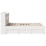 Seng Med Bokhylle Uten Madrass Hvit 140X200 Cm Heltre Furu