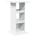 Barbord Med Oppbevaringsstativ Hvit 60X60X102 Cm Konstruert Tre