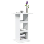 Barbord Med Oppbevaringsstativ Hvit 60X60X102 Cm Konstruert Tre
