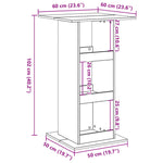 Barbord Med Oppbevaring Sonoma Eik 60X60X102 Cm Konstruert Tre