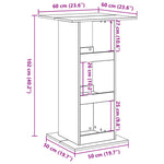 Barbord Med Oppbevaring Betonggrå 60X60X102 Cm Konstruert Tre
