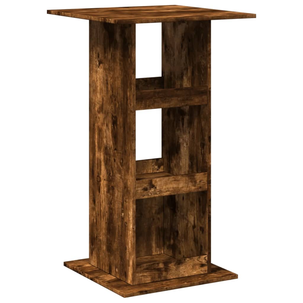Barbord Med Oppbevaring Røkt Eik 60X60X102 Cm Konstruert Tre