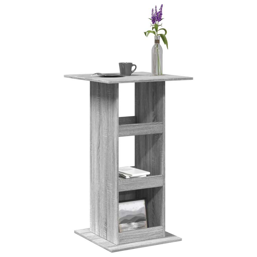 Barbord Med Oppbevaring Grå Sonoma 60X60X102 Cm Konstruert Tre