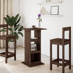 Barbord Med Oppbevaring Brun Eik 60X60X102 Cm Konstruert Tre