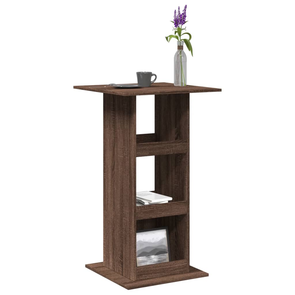 Barbord Med Oppbevaring Brun Eik 60X60X102 Cm Konstruert Tre