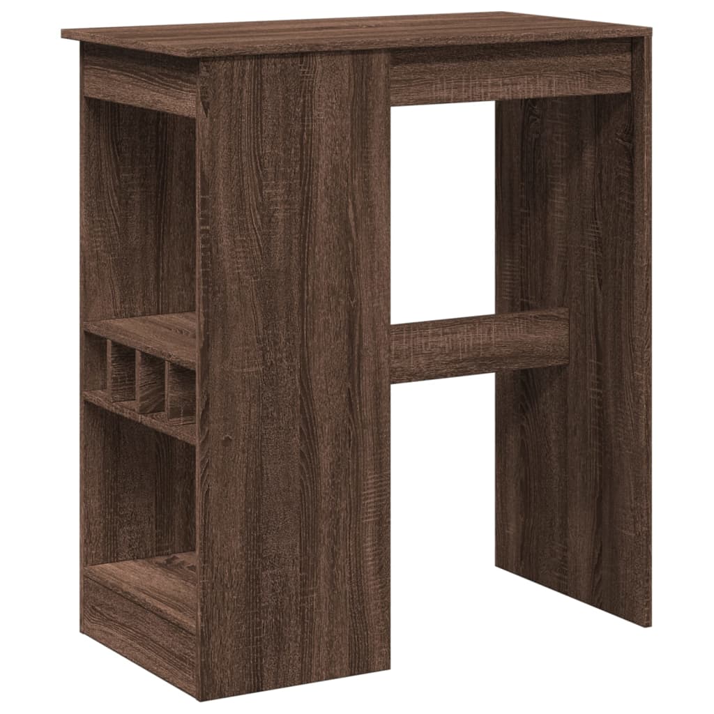 Barbord Med Stativer Brun Eik 90X47,5X103,5 Cm Konstruert Tre