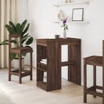 Barbord Med Stativer Brun Eik 90X47,5X103,5 Cm Konstruert Tre
