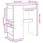 Barbord Med Stativer Brun Eik 90X47,5X103,5 Cm Konstruert Tre