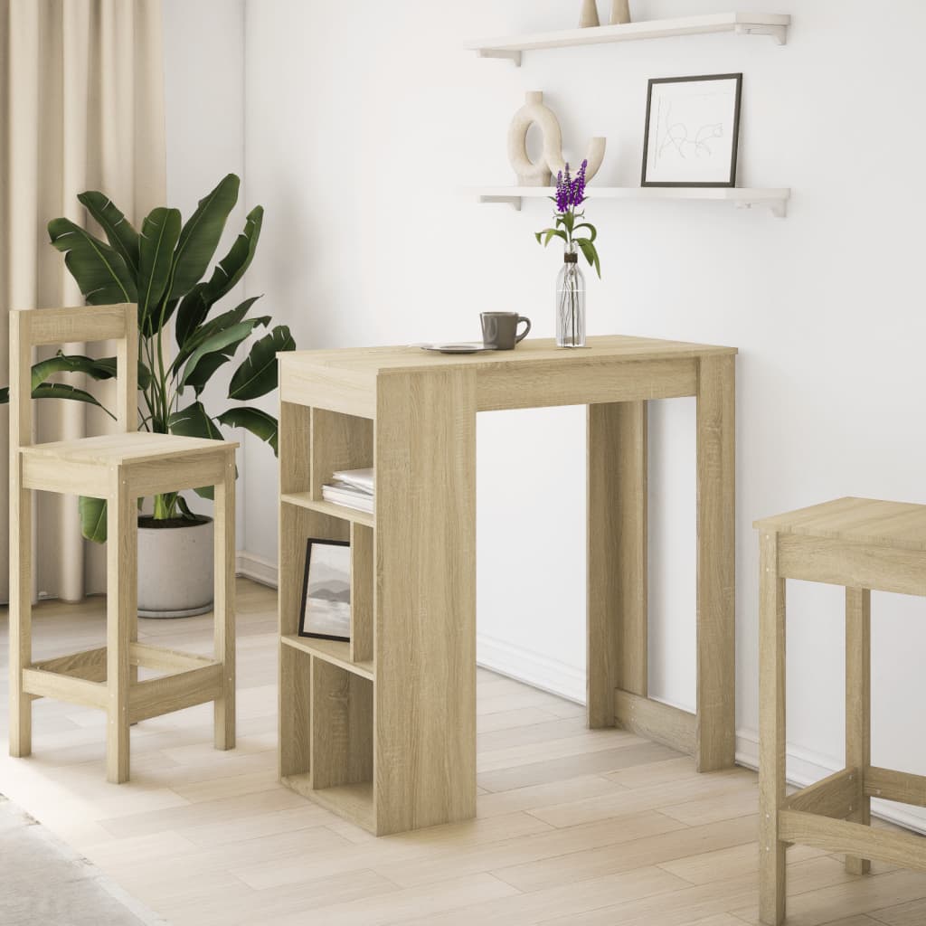 Barbord Med Stativer Sonoma Eik 102X50X103,5 Cm Konstruert Tre