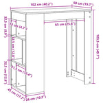 Barbord Med Stativer Sonoma Eik 102X50X103,5 Cm Konstruert Tre