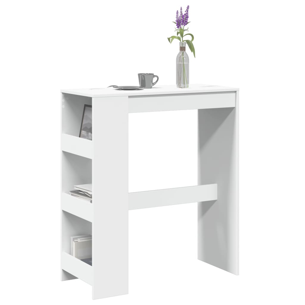 Barbord Med Stativer Hvit 90X40X103,5 Cm Konstruert Tre