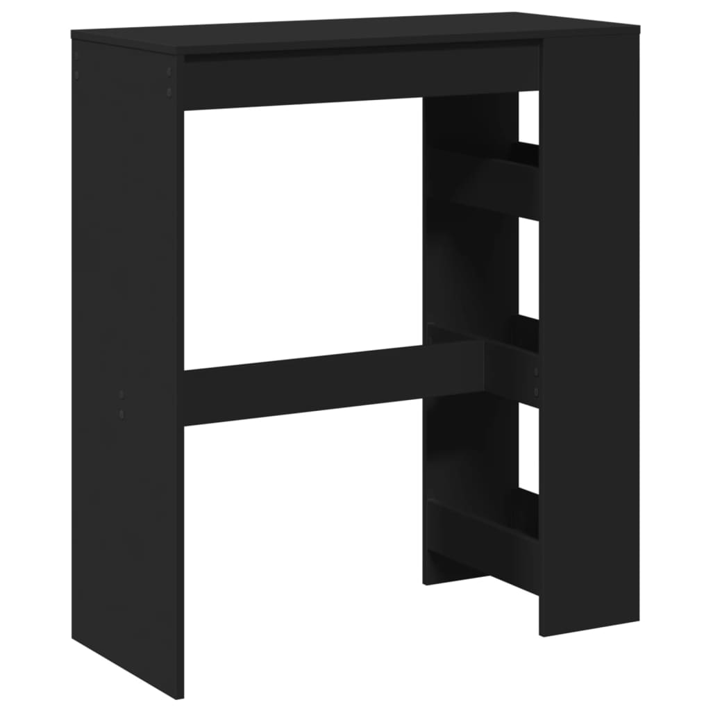 Barbord Med Stativer Svart 90X40X103,5 Cm Konstruert Tre