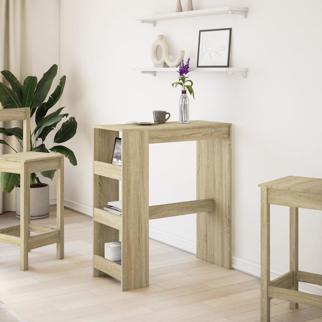 Barbord Med Stativer Sonoma Eik 90X40X103,5 Cm Konstruert Tre