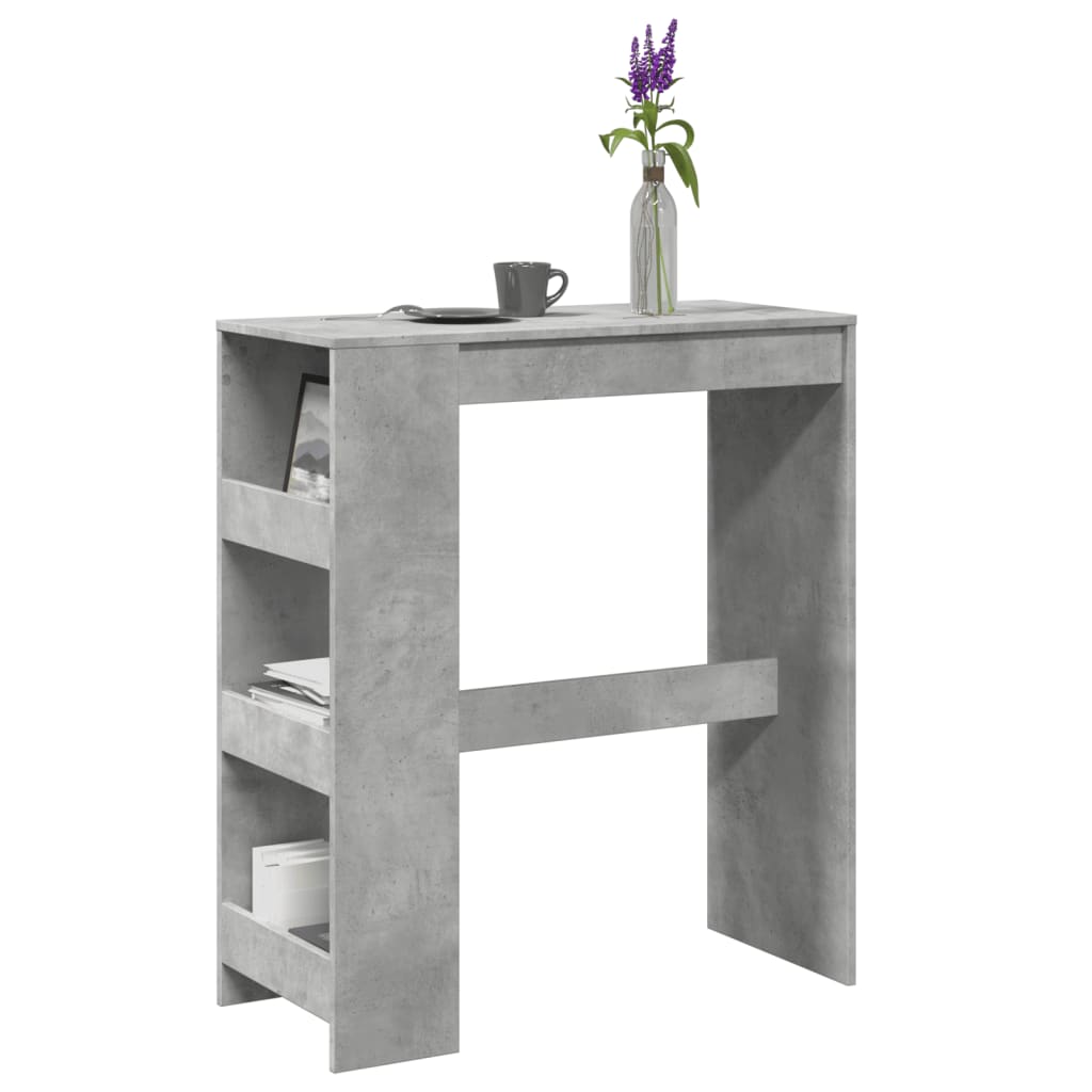 Barbord Med Stativer Betonggrå 90X40X103,5 Cm Konstruert Tre