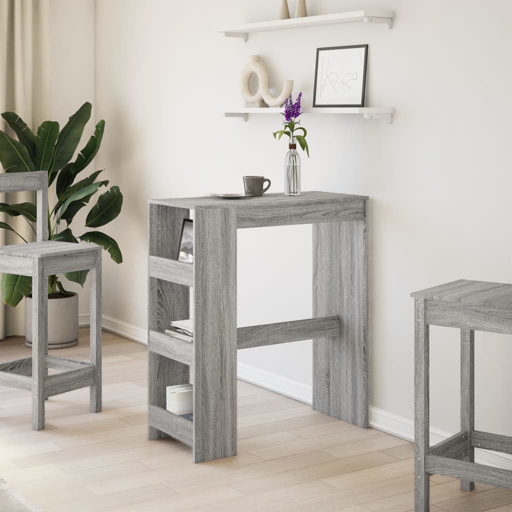 Barbord Med Stativer Grå Sonoma 90X40X103,5 Cm Konstruert Tre