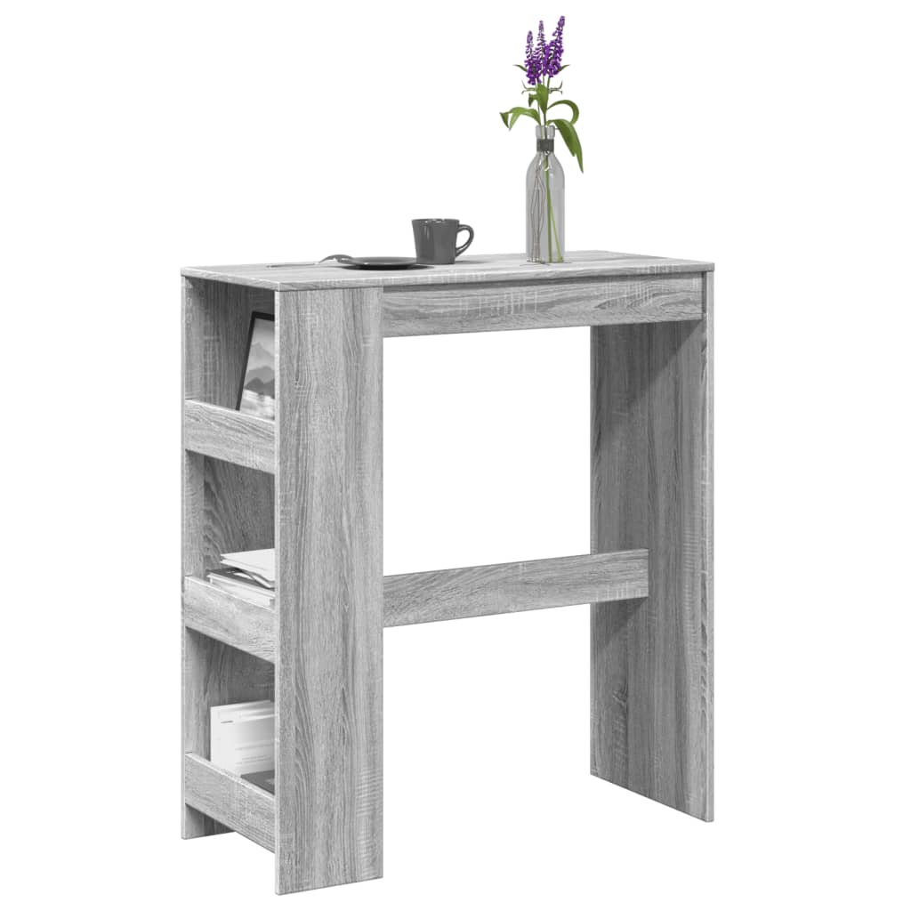 Barbord Med Stativer Grå Sonoma 90X40X103,5 Cm Konstruert Tre