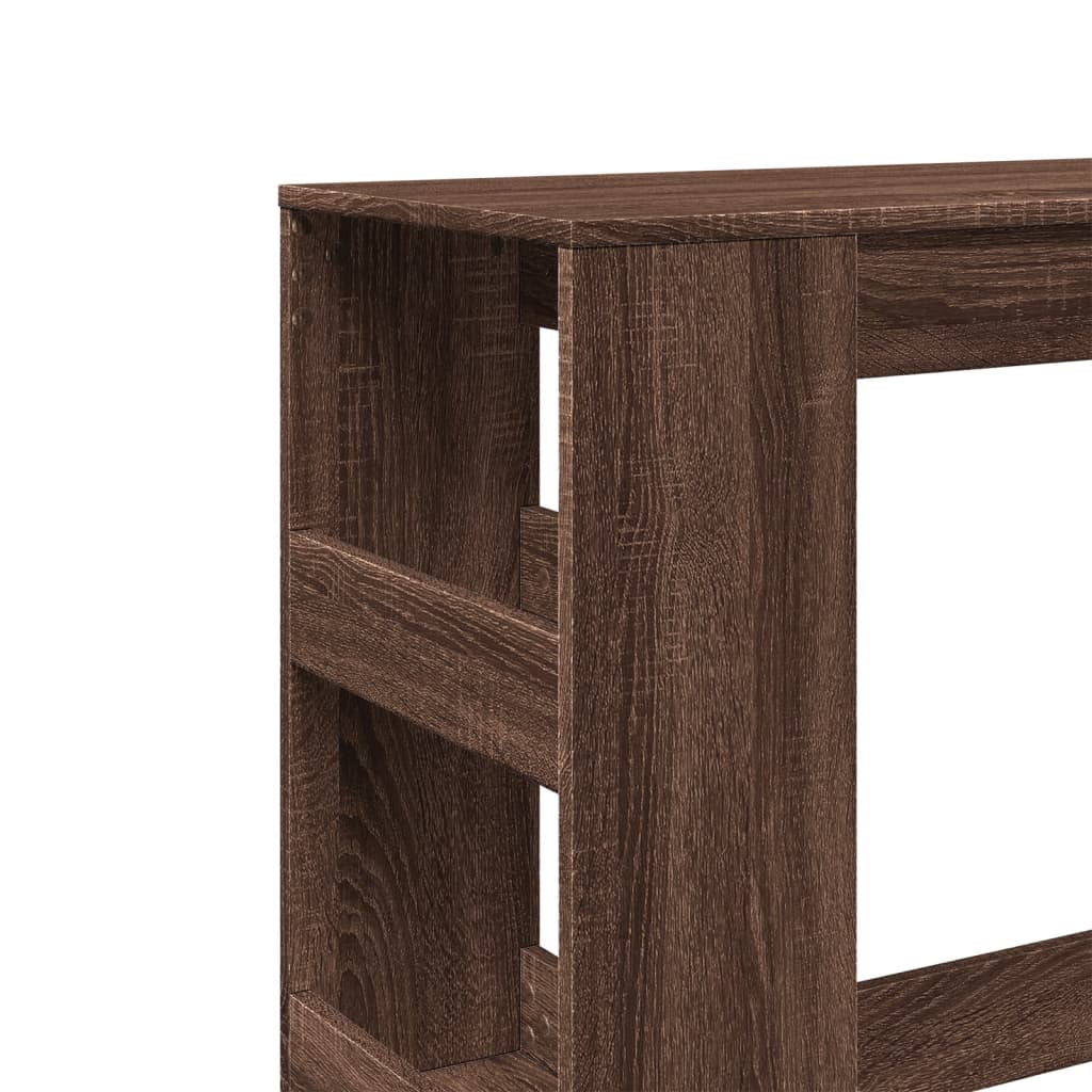Barbord Med Stativer Brun Eik 90X40X103,5 Cm Konstruert Tre