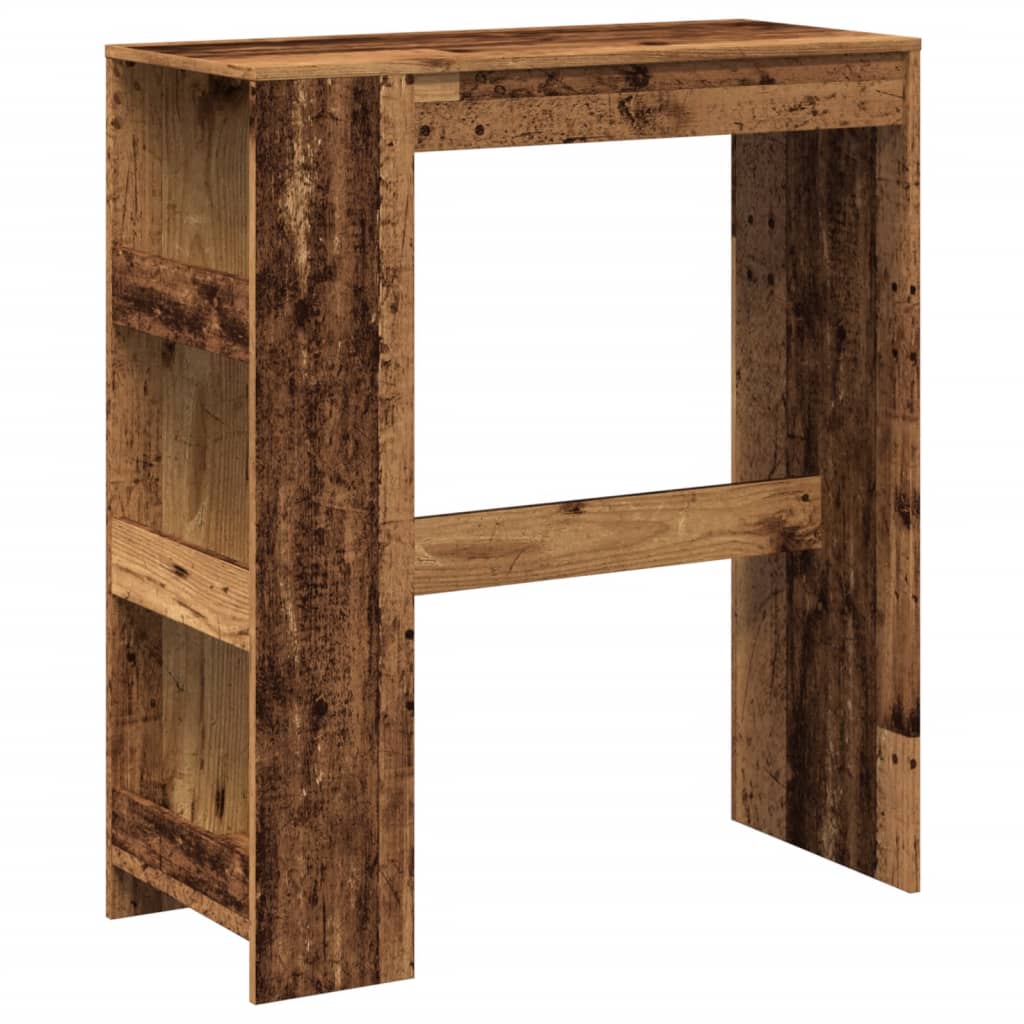 Barbord Med Stativer Gammelt Tre 90X40X103,5 Cm Konstruert Tre