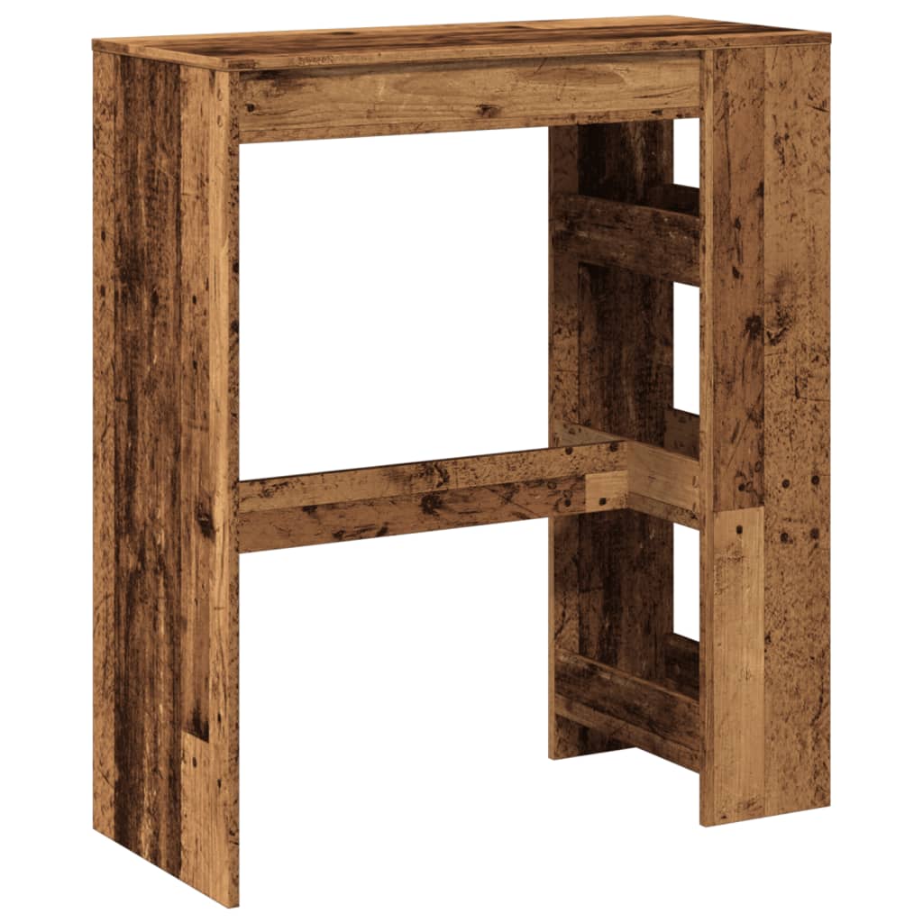 Barbord Med Stativer Gammelt Tre 90X40X103,5 Cm Konstruert Tre