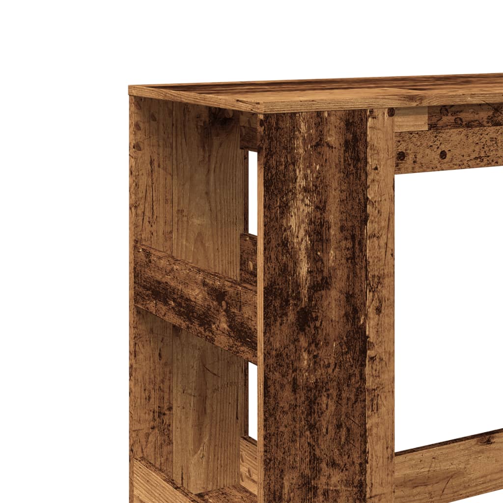 Barbord Med Stativer Gammelt Tre 90X40X103,5 Cm Konstruert Tre