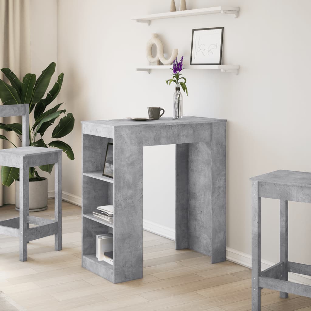 Barbord Med Stativer Betonggrå 95X47X103,5 Cm Konstruert Tre