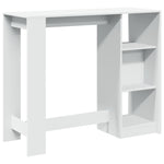 Barbord Med Hylle Hvit 124X46X103,5 Cm Sponplate
