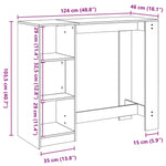 Barbord Med Hylle Hvit 124X46X103,5 Cm Sponplate