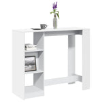 Barbord Med Hylle Hvit 124X46X103,5 Cm Sponplate