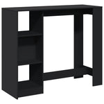 Barbord Med Hylle Svart 124X46X103,5 Cm Konstruert Tre