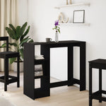 Barbord Med Hylle Svart 124X46X103,5 Cm Konstruert Tre
