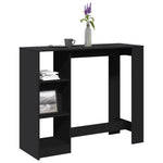 Barbord Med Hylle Svart 124X46X103,5 Cm Konstruert Tre