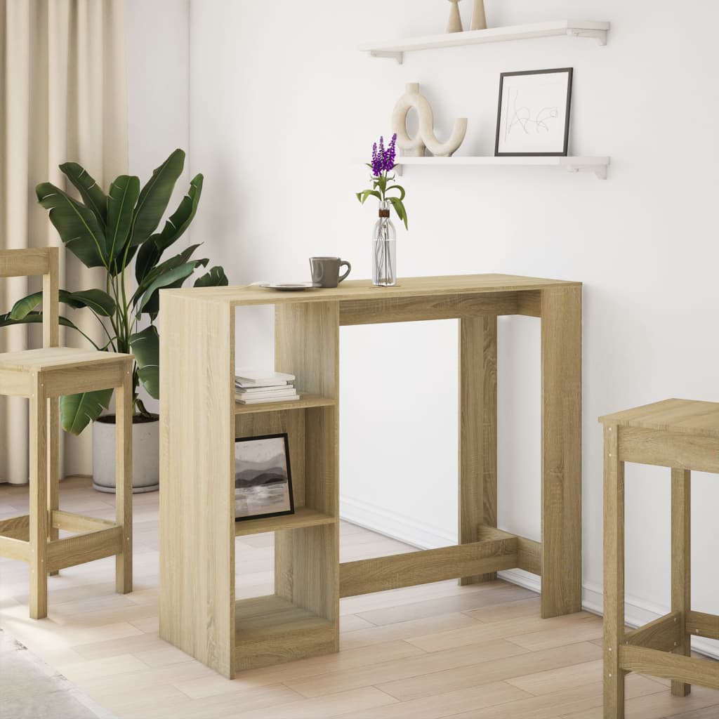 Barbord Med Hylle Sonoma Eik 124X46X103,5 Cm Konstruert Tre