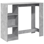 Barbord Med Hylle Betonggrå 124X46X103,5 Cm Konstruert Tre