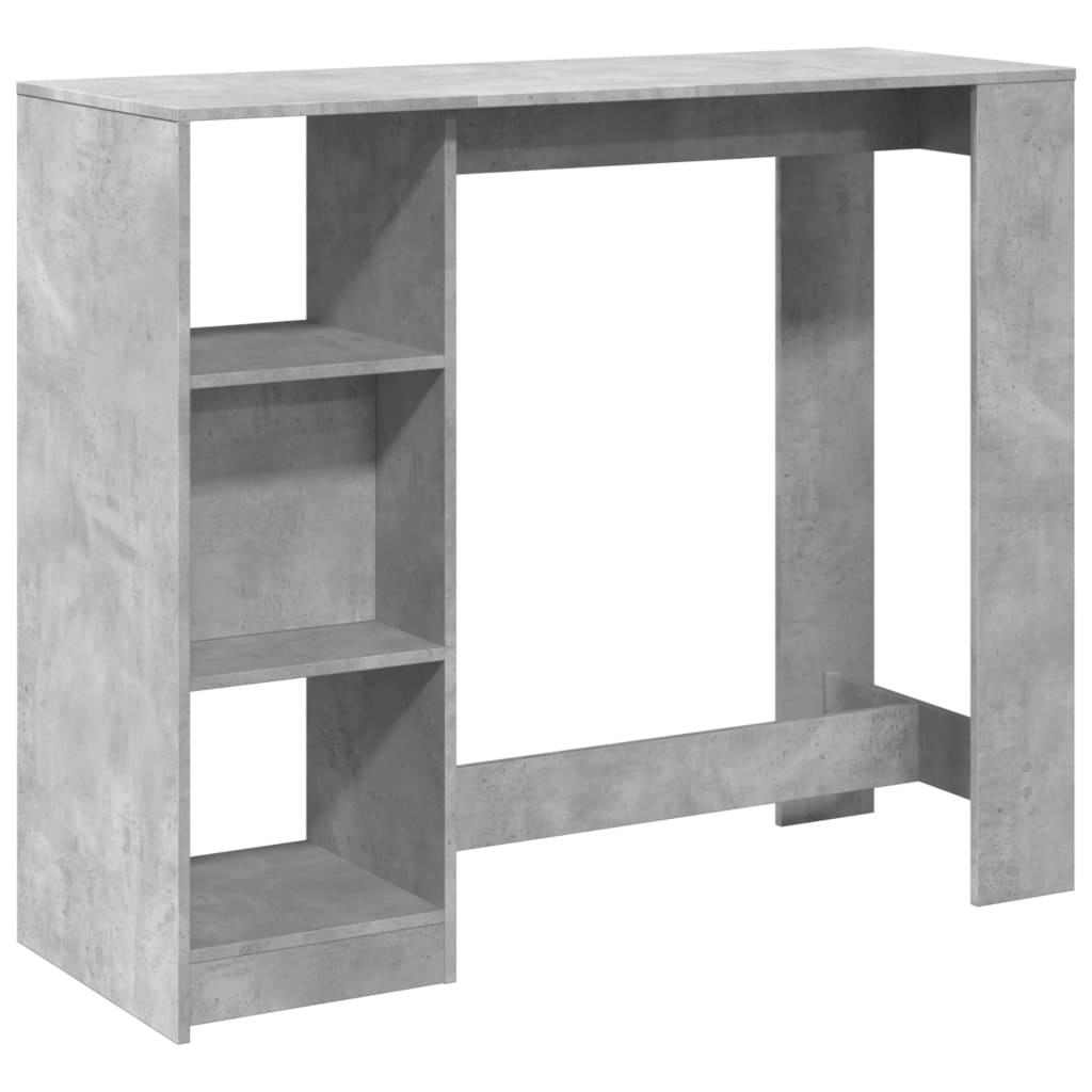 Barbord Med Hylle Betonggrå 124X46X103,5 Cm Konstruert Tre