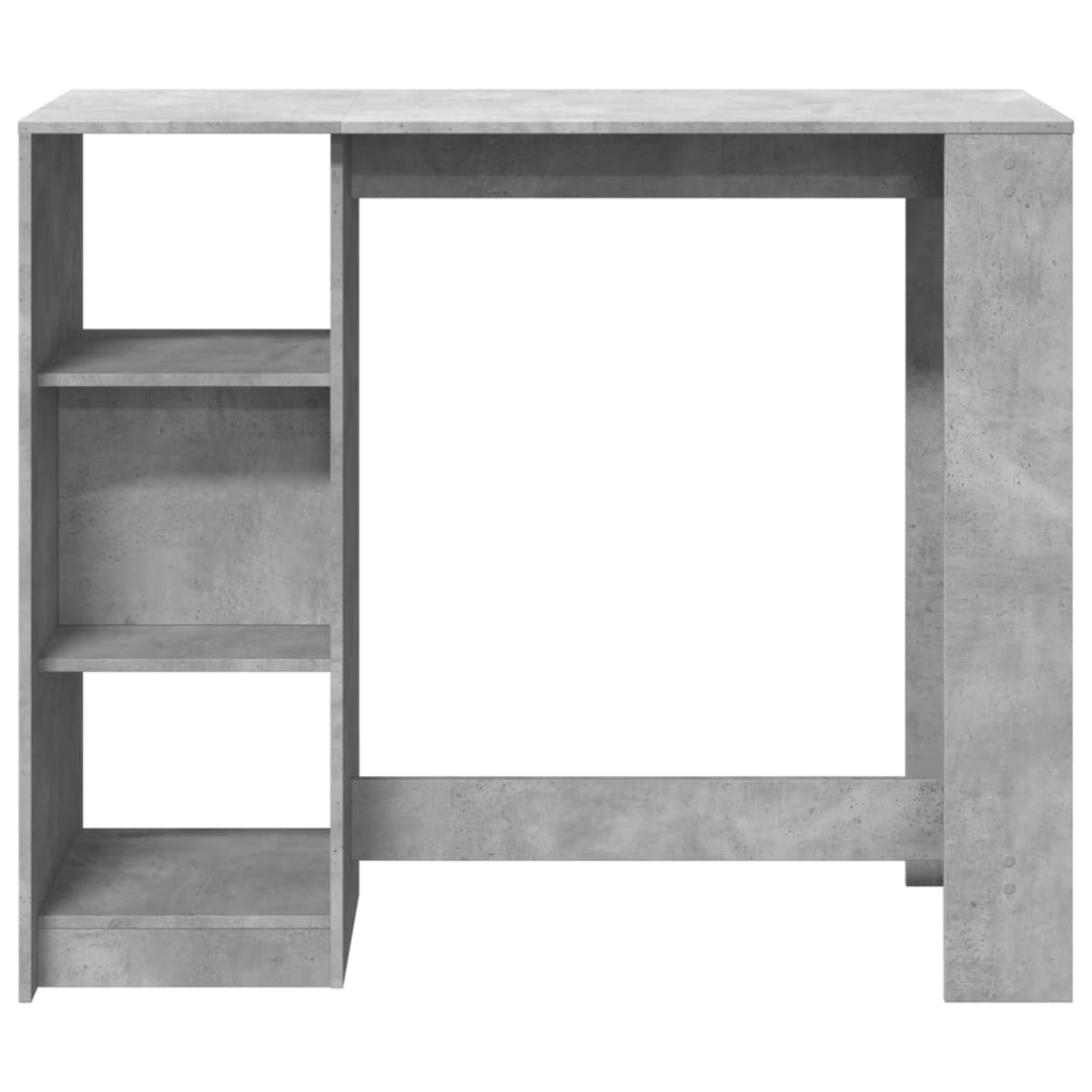 Barbord Med Hylle Betonggrå 124X46X103,5 Cm Konstruert Tre