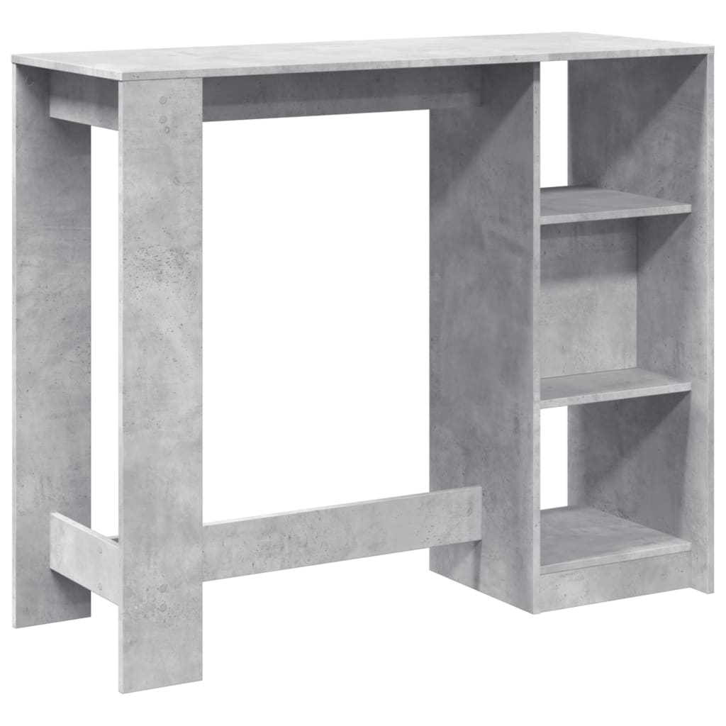 Barbord Med Hylle Betonggrå 124X46X103,5 Cm Konstruert Tre