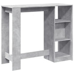 Barbord Med Hylle Betonggrå 124X46X103,5 Cm Konstruert Tre