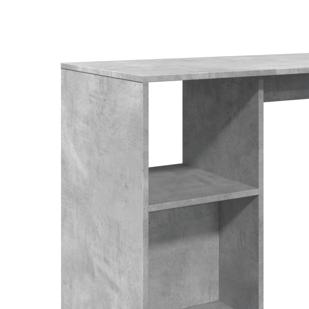 Barbord Med Hylle Betonggrå 124X46X103,5 Cm Konstruert Tre