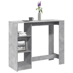 Barbord Med Hylle Betonggrå 124X46X103,5 Cm Konstruert Tre