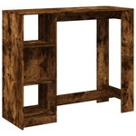 Barbord Med Hylle Røkt Eik 124X46X103,5 Cm Konstruert Tre