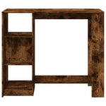 Barbord Med Hylle Røkt Eik 124X46X103,5 Cm Konstruert Tre