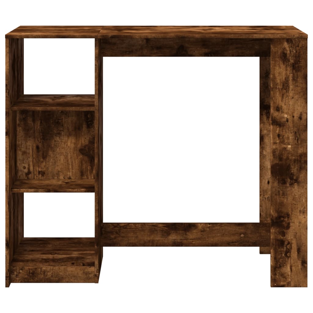 Barbord Med Hylle Røkt Eik 124X46X103,5 Cm Konstruert Tre