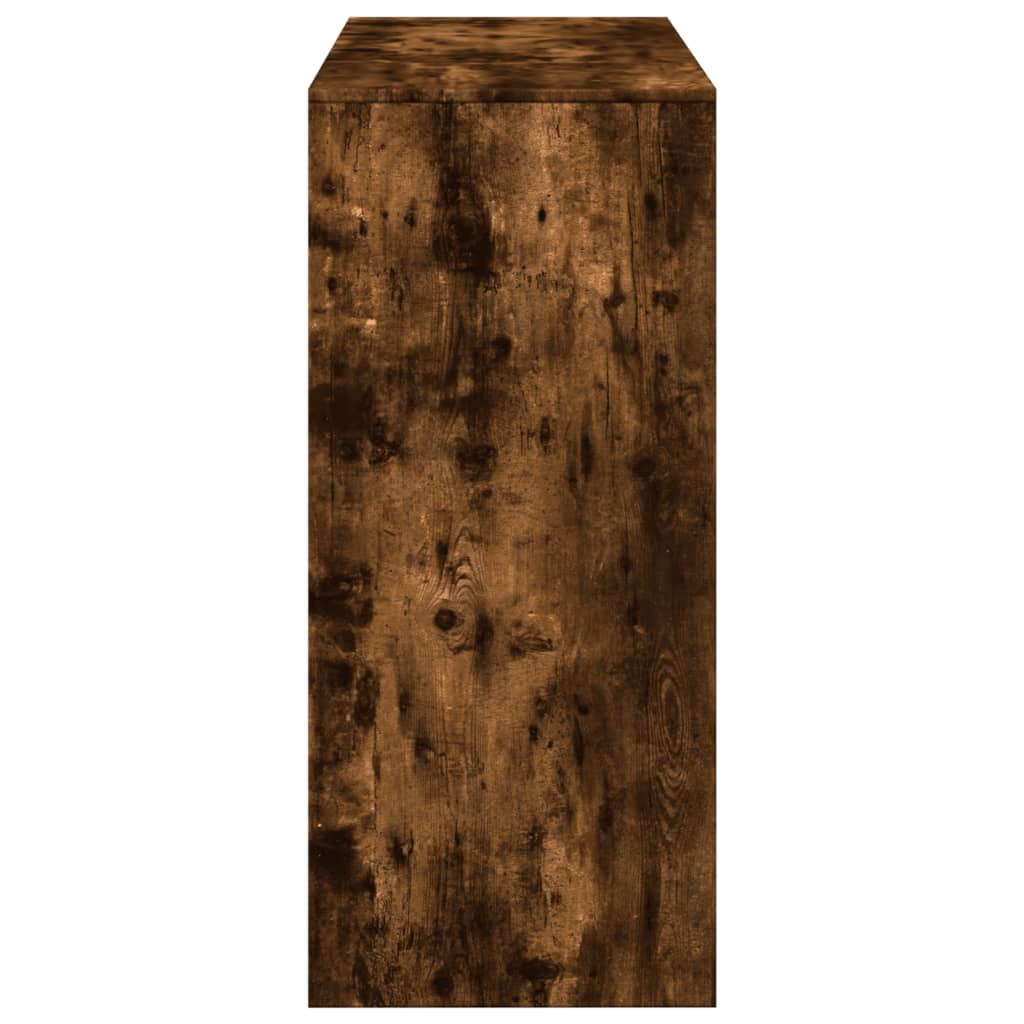 Barbord Med Hylle Røkt Eik 124X46X103,5 Cm Konstruert Tre