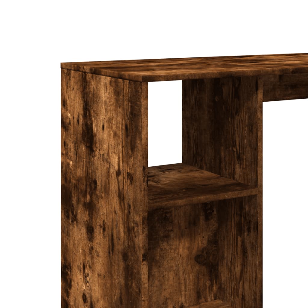 Barbord Med Hylle Røkt Eik 124X46X103,5 Cm Konstruert Tre