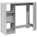 Barbord Med Hylle Grå Sonoma Eik 124X46X103,5 Cm Konstruert Tre