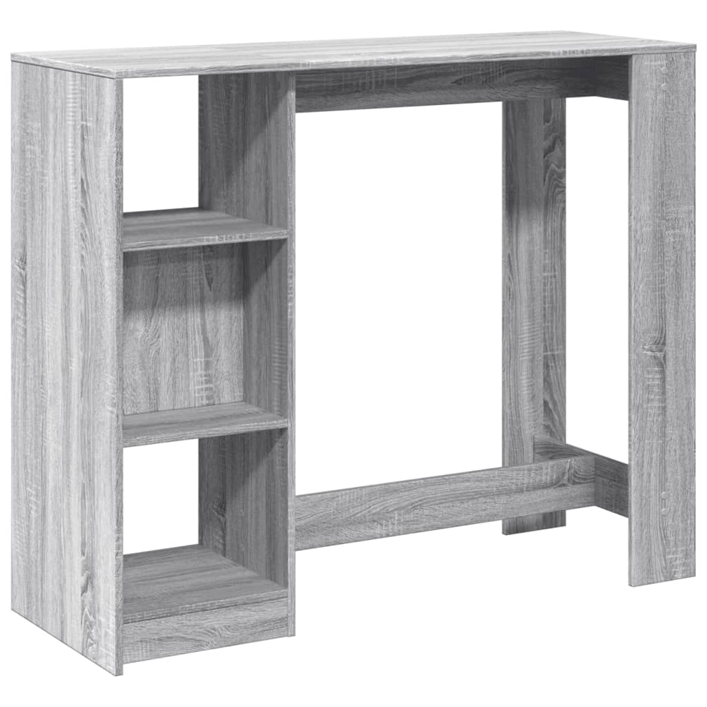 Barbord Med Hylle Grå Sonoma Eik 124X46X103,5 Cm Konstruert Tre